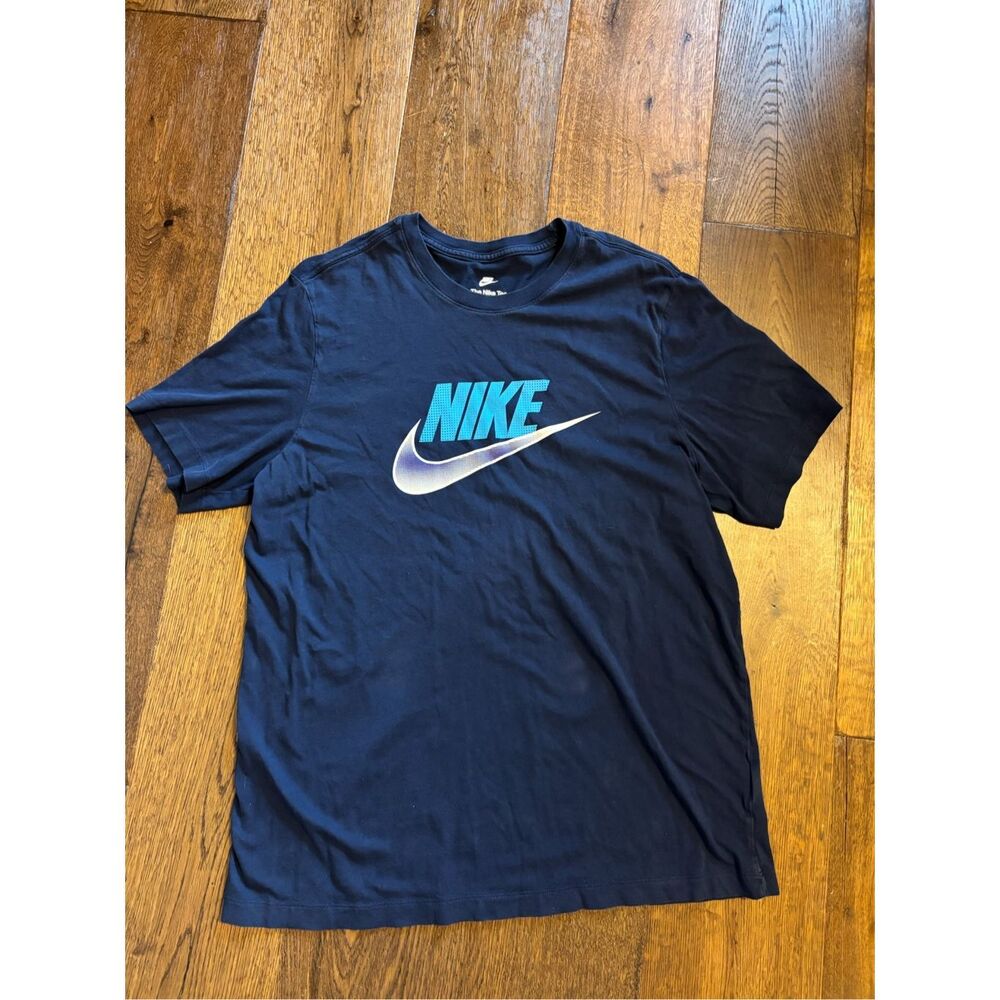 Nike blue logo swoosh future tshirt XL